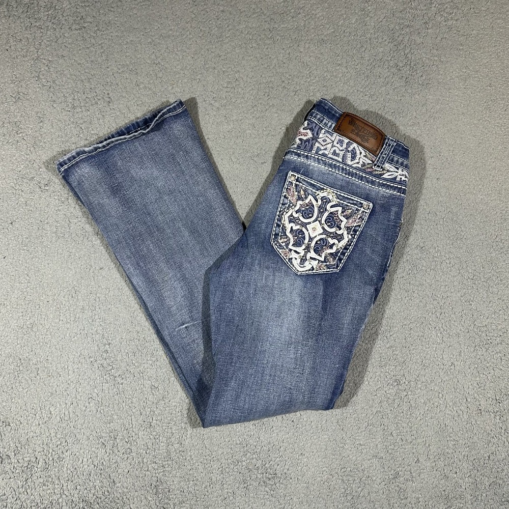 Westfield Eagle Womens Bootcut Jeans Size 13 Rhinestone Cross Blue 4048